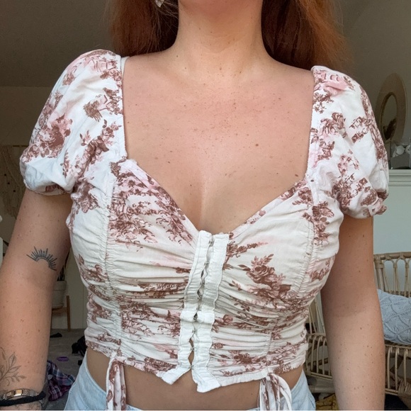 meraki Tops - Floral Puff Sleeve Blouse